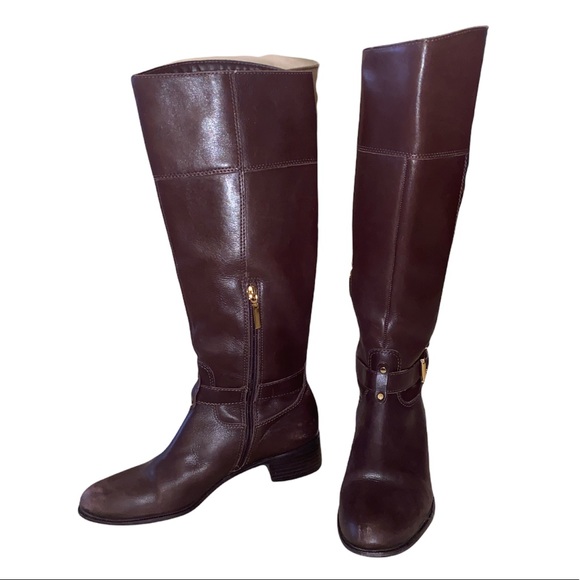 Banana Republic Sloanne Brown Leather High Riding Boots - 8.5 - Picture 4 of 16